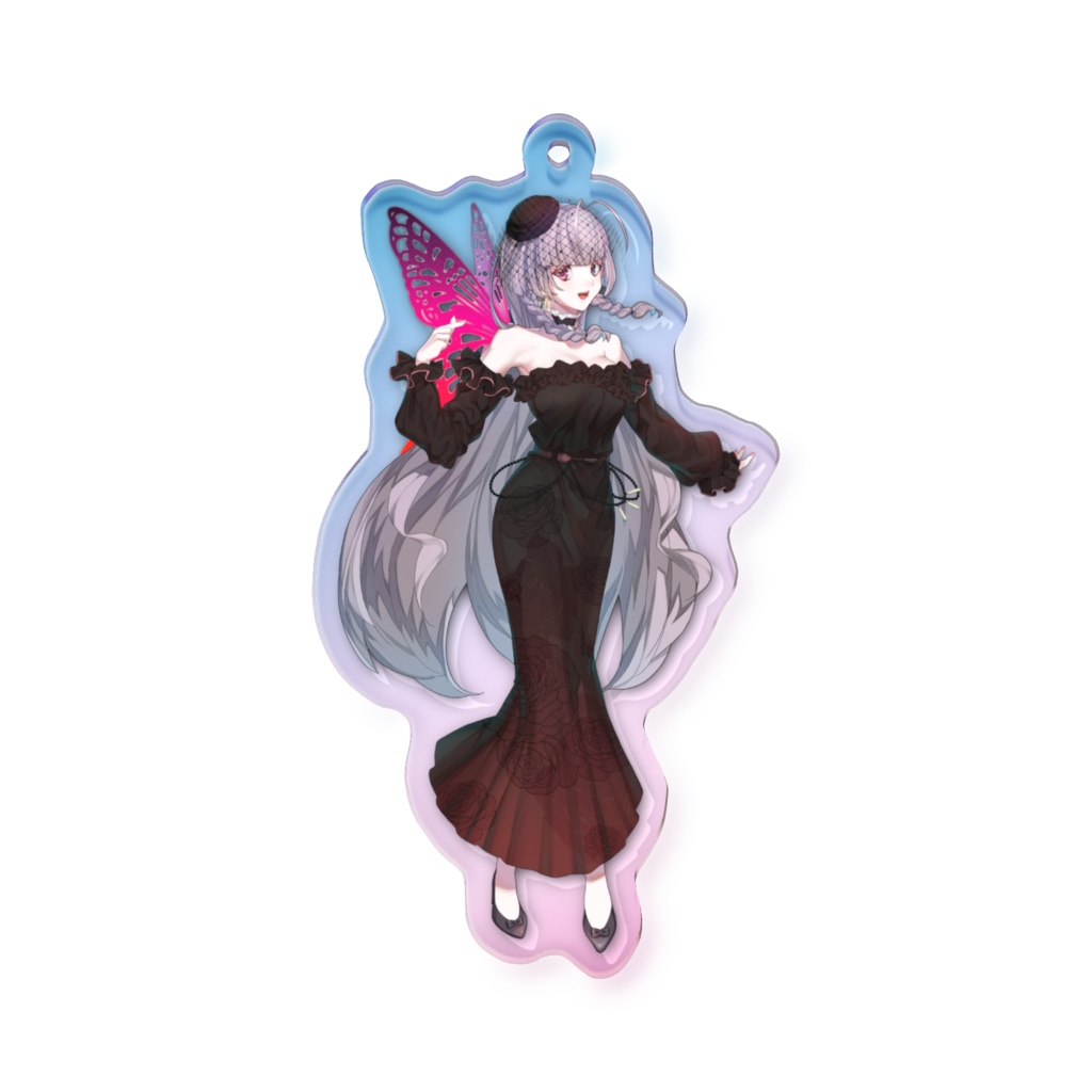 椿月いお〖新モデルオーロラアクリルキーホルダーB 70x70mm〗