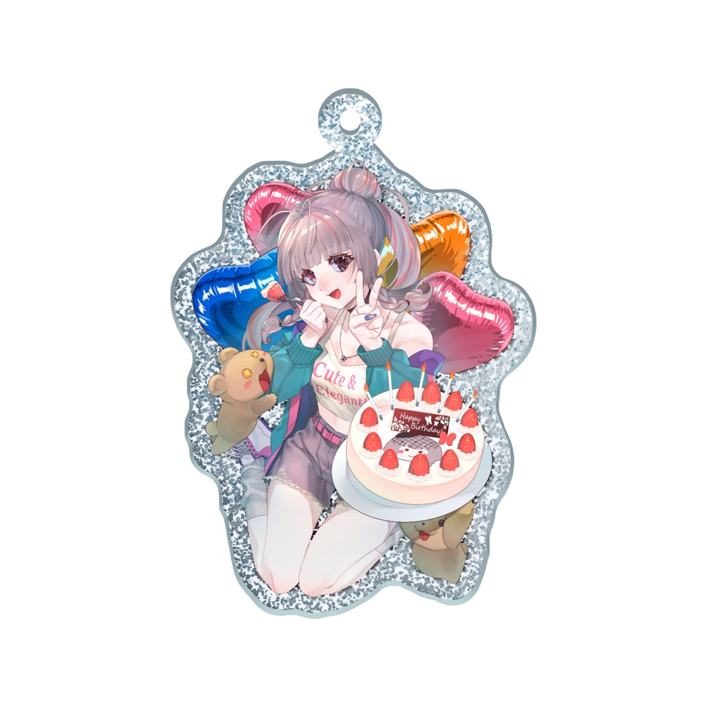 椿月いお〖誕生日記念グッズ ラメアクリルキーホルダー 50x50mm〗