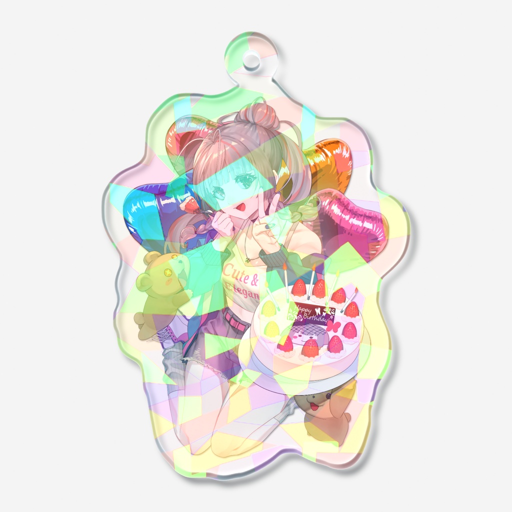 椿月いお〖誕生日記念グッズ ホロアクリルキーホルダー 50x50mm〗