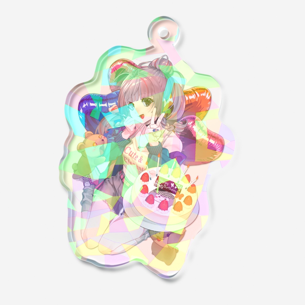 椿月いお〖誕生日記念グッズ ホロアクリルキーホルダー 50x50mm〗