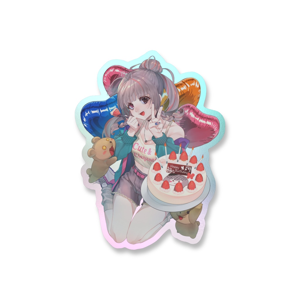 椿月いお〖誕生日記念グッズ オーロラスマホステッカー② 55x91mm〗