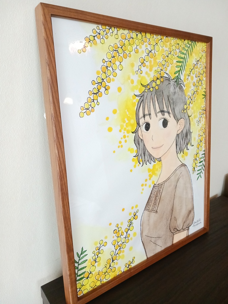 くせ毛のあの子(オリジナルイラスト原画)