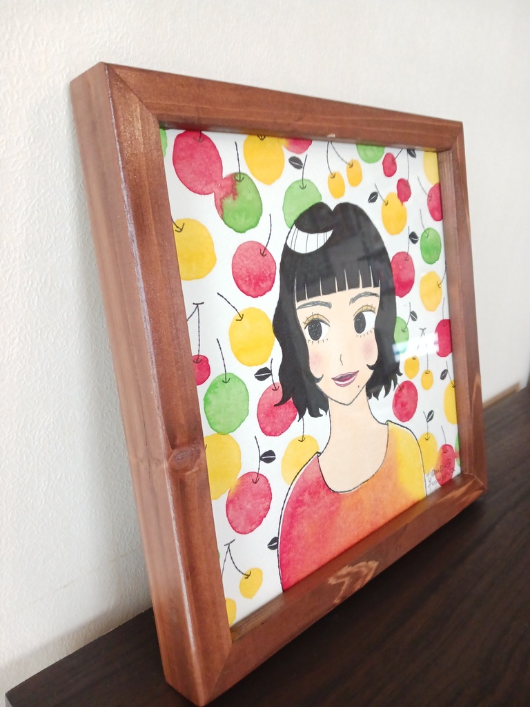 りんごガール(オリジナルイラスト原画)