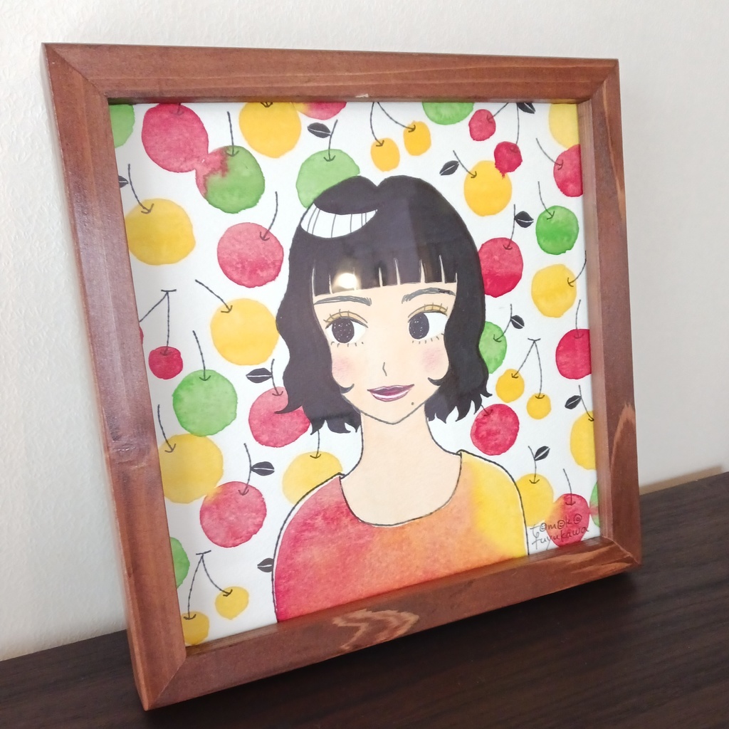 りんごガール(オリジナルイラスト原画)