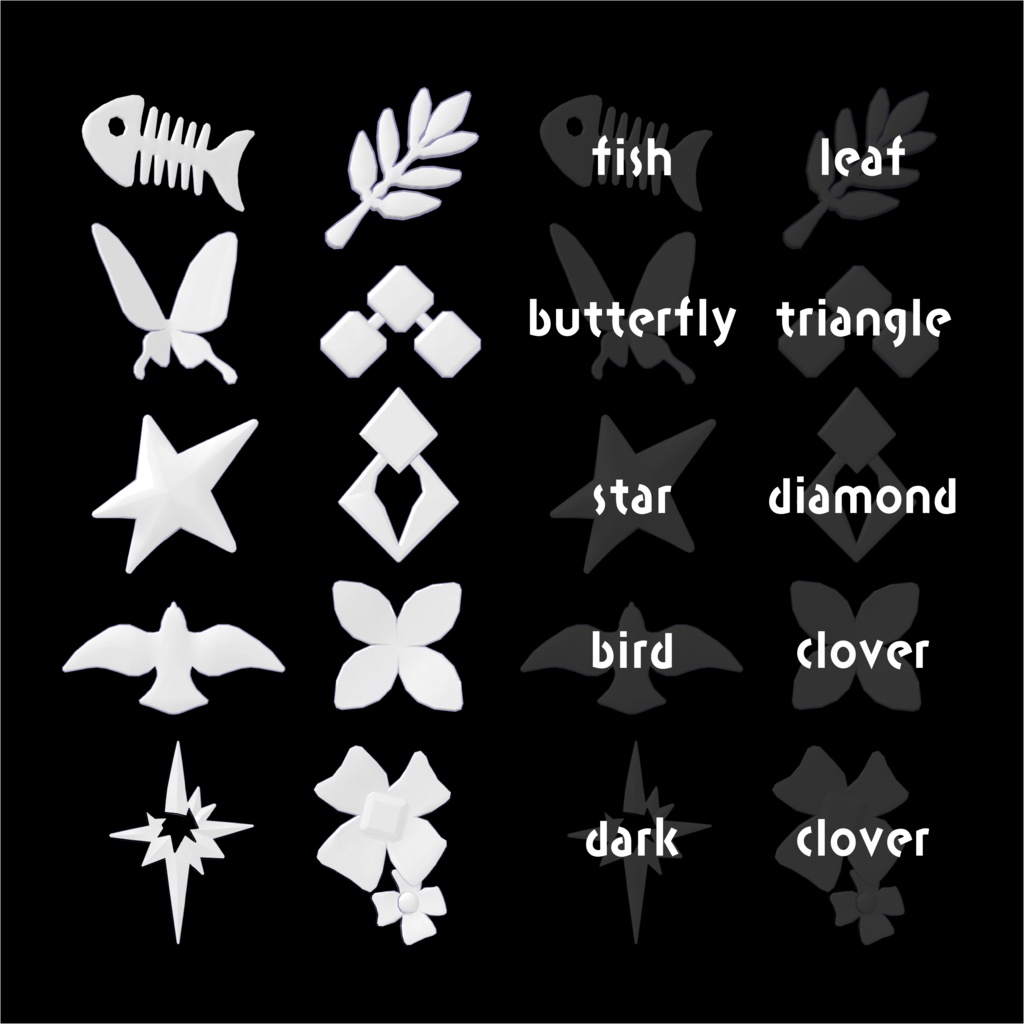 【エンブレム型アクセサリー】unique emblem ユニークエンブレム【VRChat想定】】