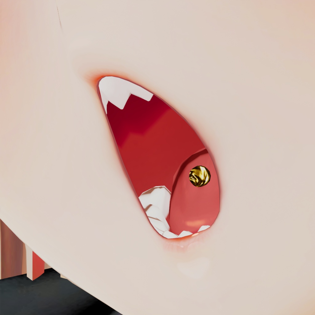 【ミダリス専用】ギザ歯と舌ピアスとおまけのイヤリング【VRChat想定】