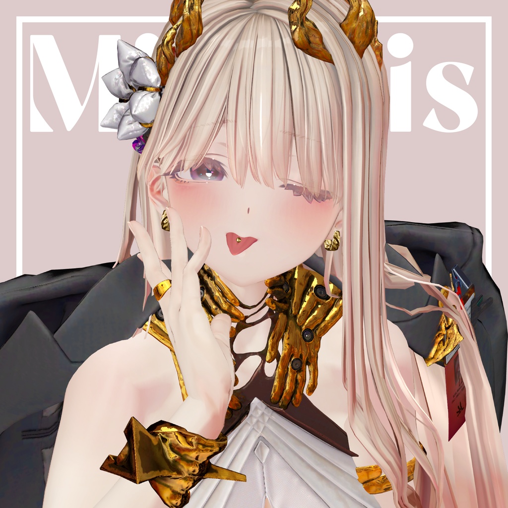 【ミダリス専用】ギザ歯と舌ピアスとおまけのイヤリング【VRChat想定】