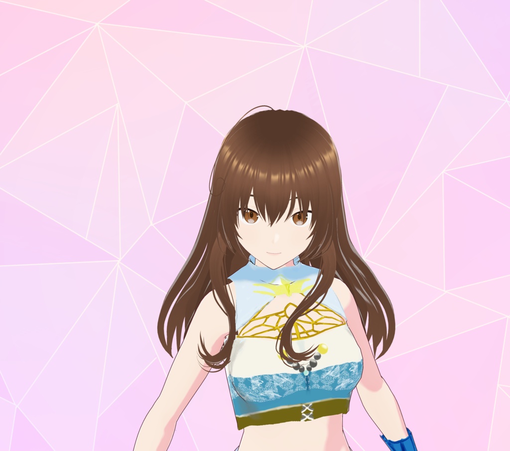 Vroid用衣装へそ出しチャイナ風衣装