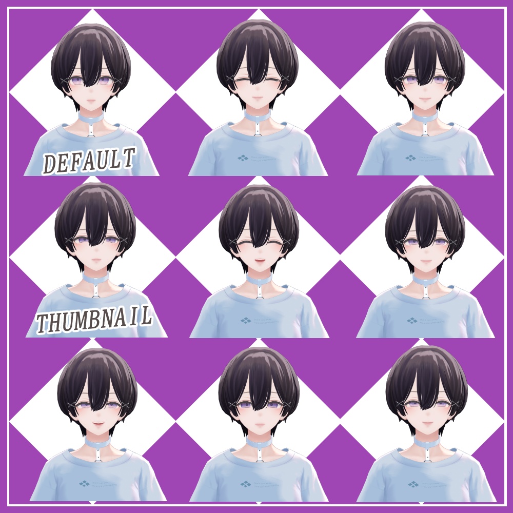 森羅専用 撮影用表情9種『影のある少女』