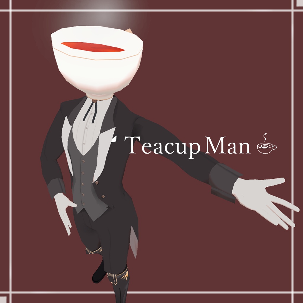 「TeacupMan」VRChat想定 オリジナル3Dモデル