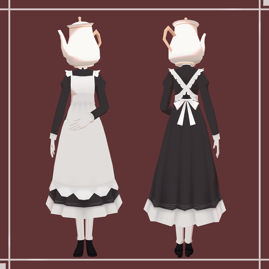 「TeapotLady」VRChat想定 オリジナル3Dモデル