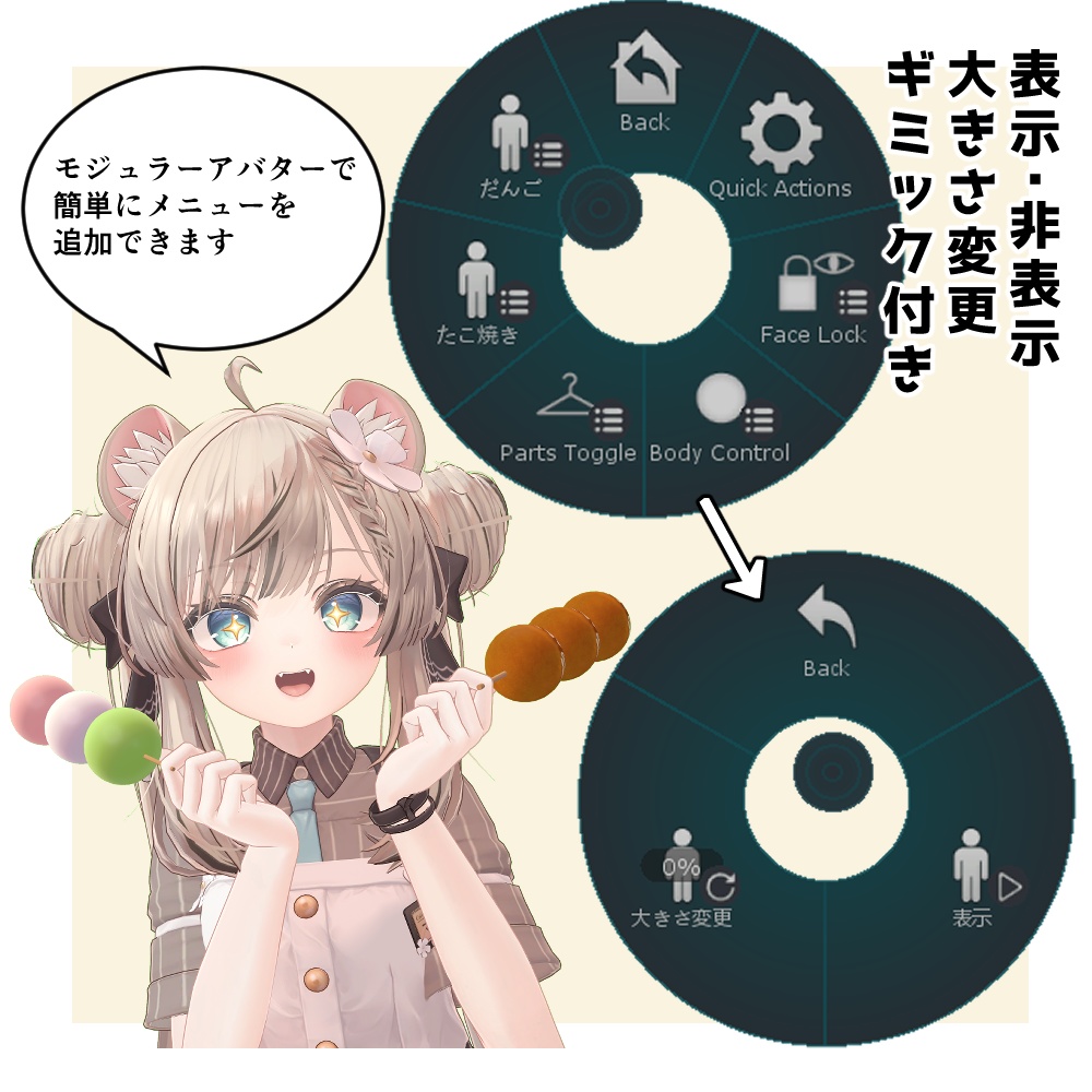 【ギミック付き】食べられる伸びる団子【VRChat】