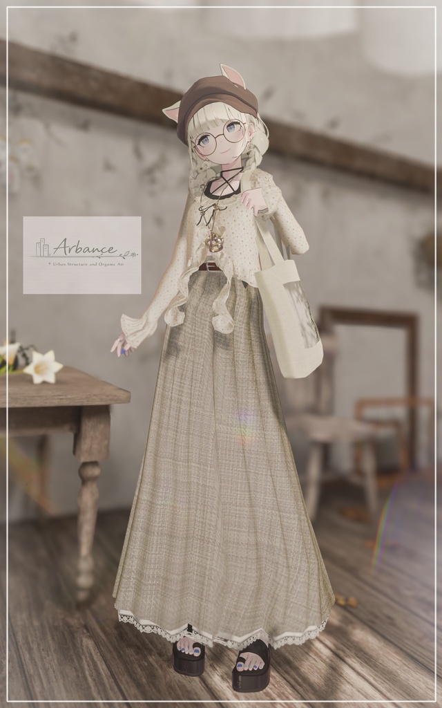 【ARB001】Pleats Long Skirt / Lapwing・Marycia・しなの対応