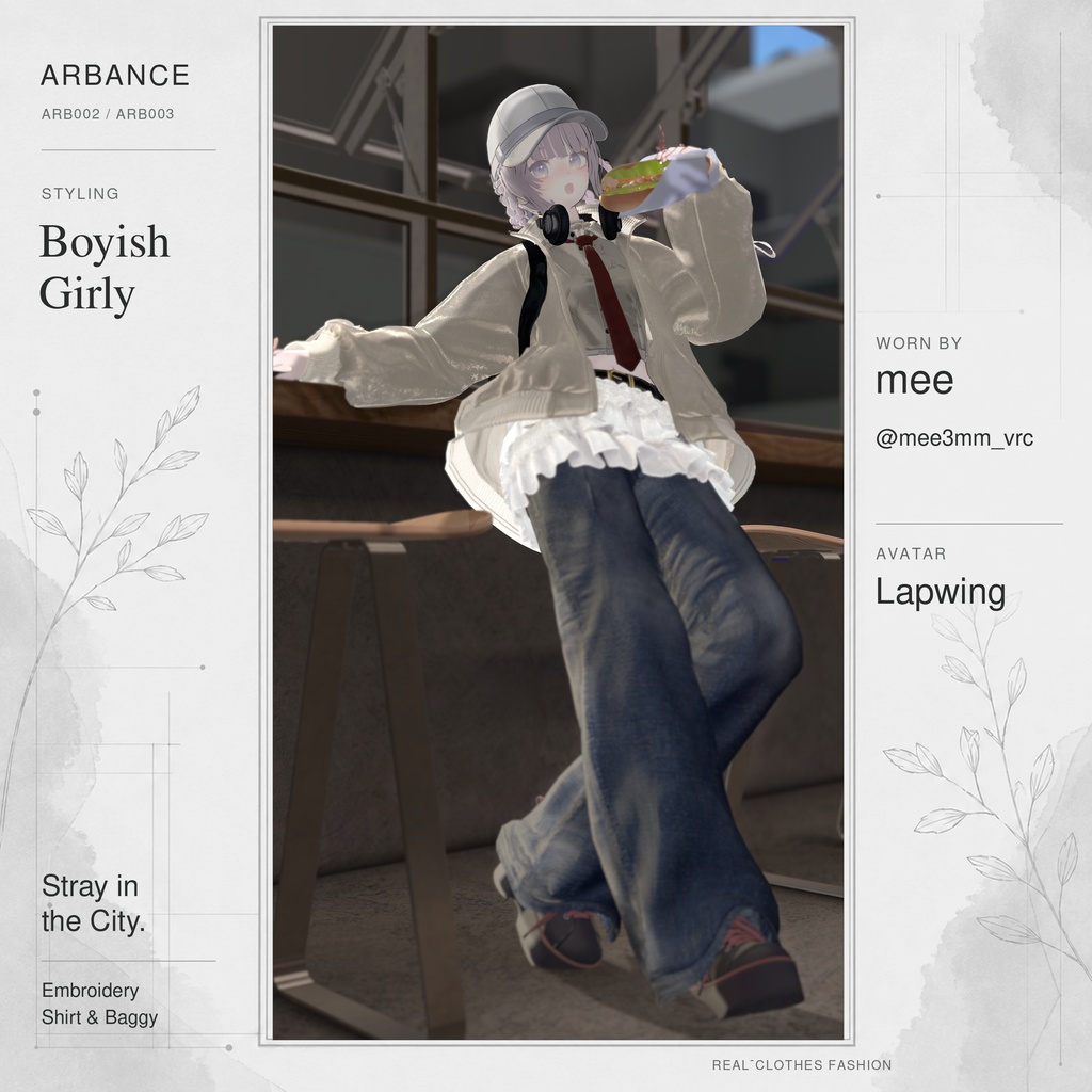 【ARB002 / ARB003】Embroidery Shirt & Baggy / Lapwing・Marycia・しなの対応