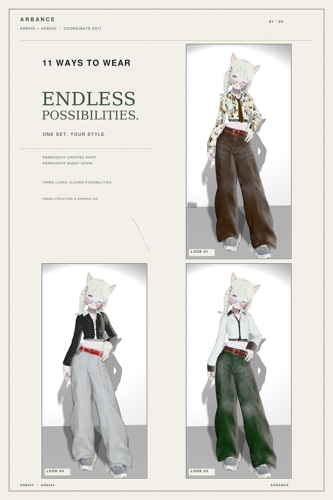 ◆20%OFF SALE◆【ARB002 / ARB003】Embroidery Shirt & Baggy / Lapwing・Marycia・しなの対応