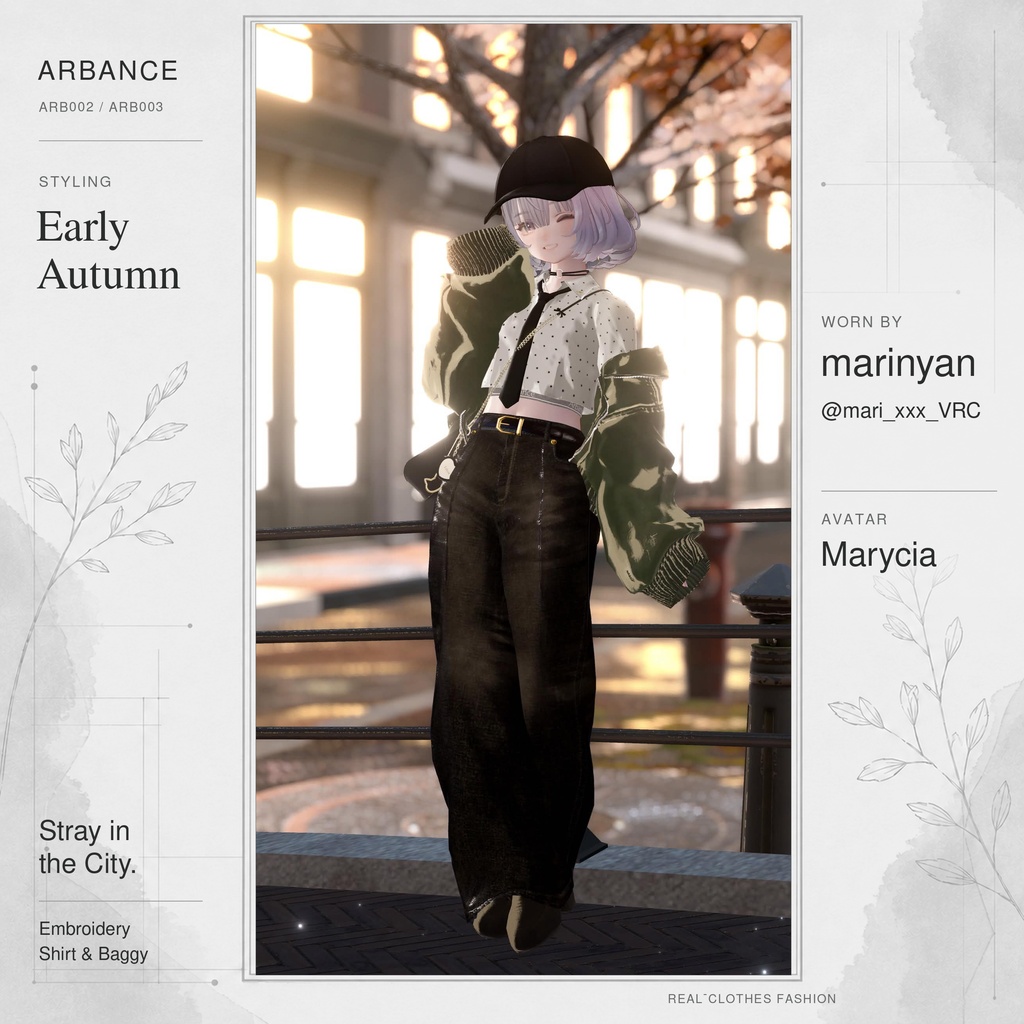【ARB002 / ARB003】Embroidery Shirt & Baggy / Lapwing・Marycia・しなの対応
