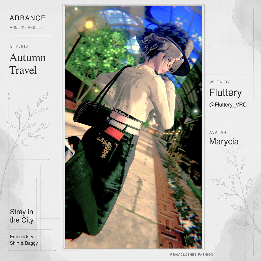 【ARB002 / ARB003】Embroidery Shirt & Baggy / Lapwing・Marycia・しなの対応
