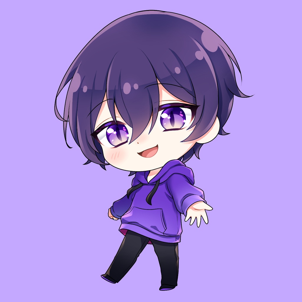 まと。缶バッチ(紫パーカーver)