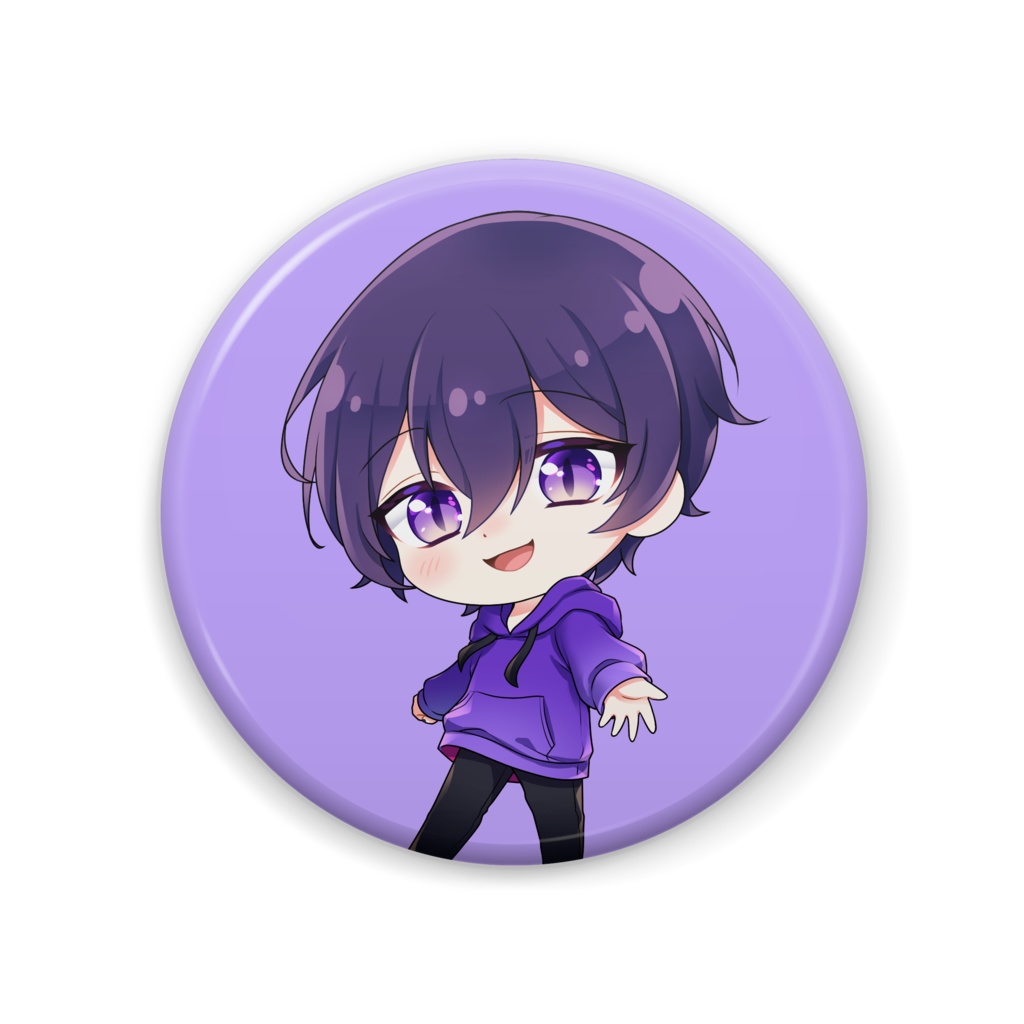 まと。缶バッチ（紫パーカーver）