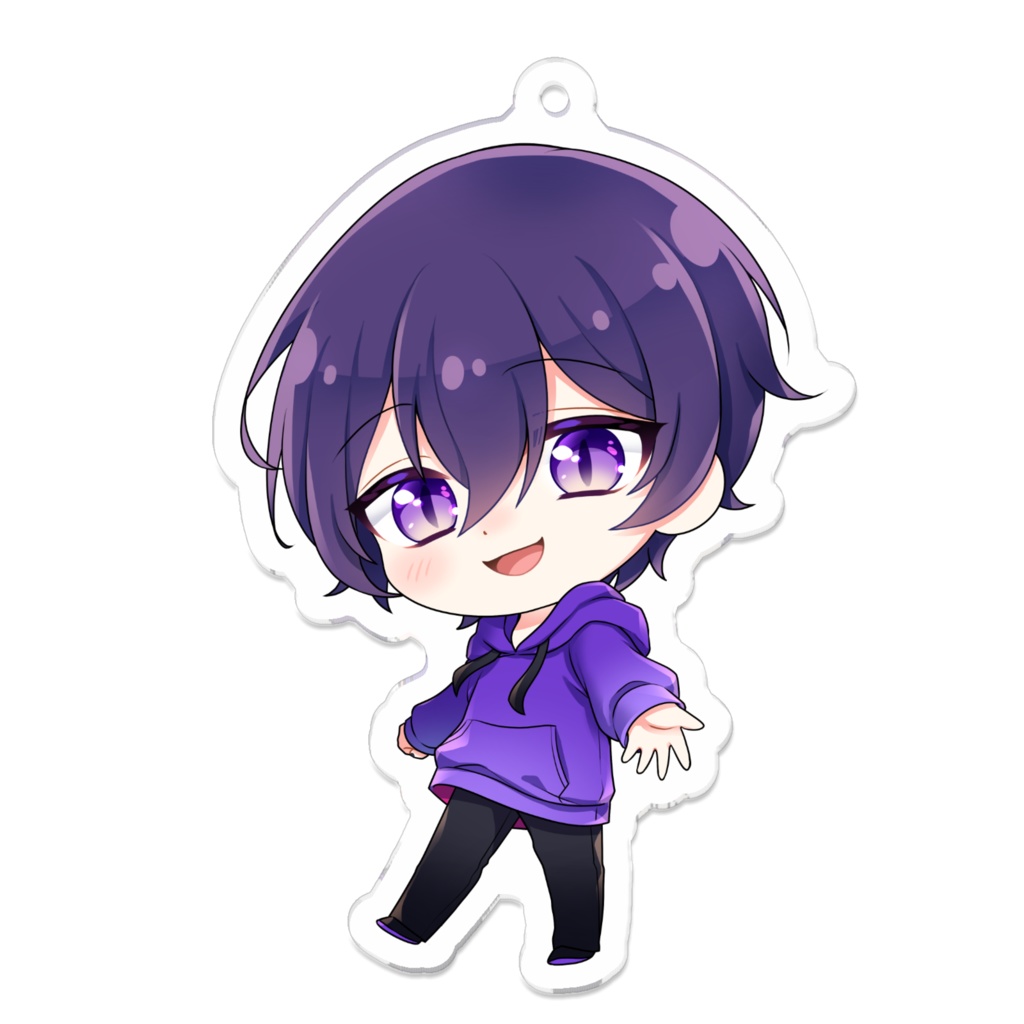 まと。アクリルキーホルダー（紫パーカーver）