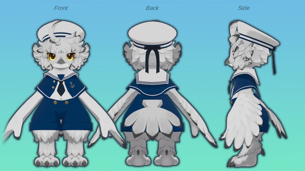 【Noix対応】Seagull Sailor【VRChat想定衣装】