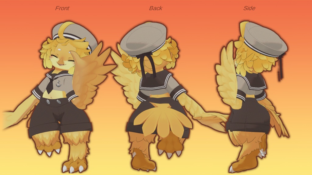 【Noix対応】Seagull Sailor【VRChat想定衣装】