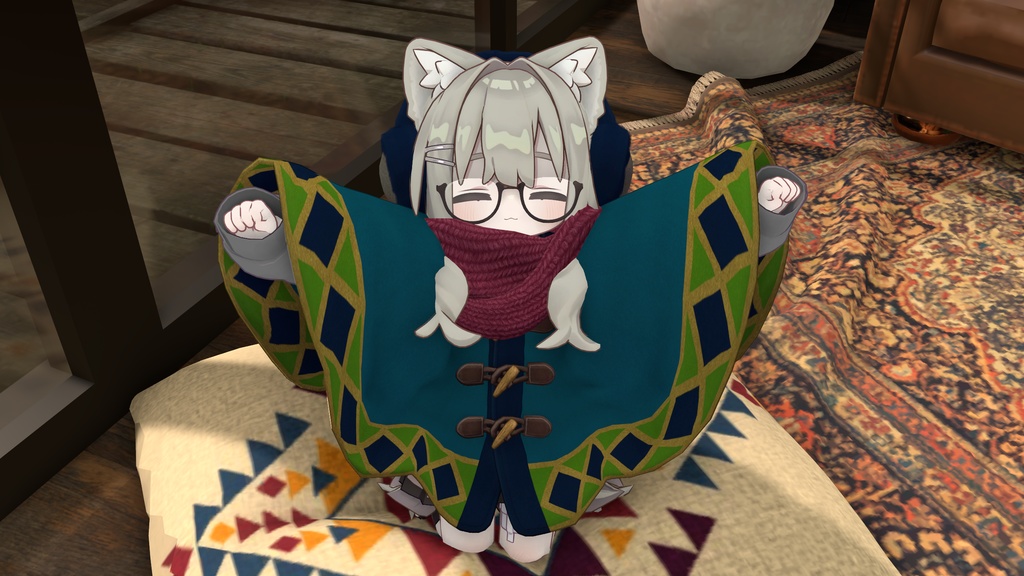 🐱2/28までセール中🦉【キプフェル / Noix対応】Pionus Poncho【VRChat想定衣装】