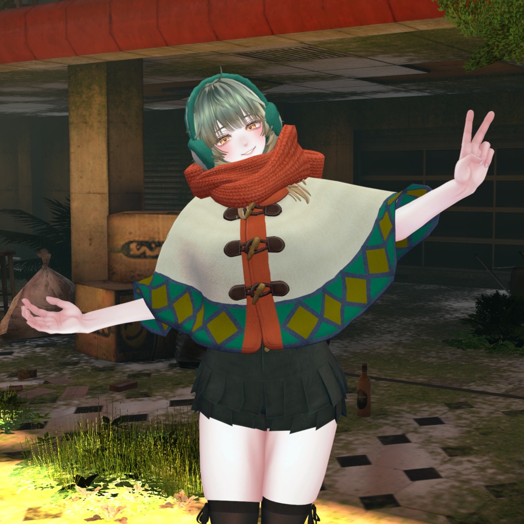 【キプフェル / Noix / Mie対応】Pionus Poncho【VRChat想定衣装】