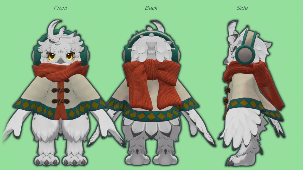 🐱2/28までセール中🦉【キプフェル / Noix対応】Pionus Poncho【VRChat想定衣装】