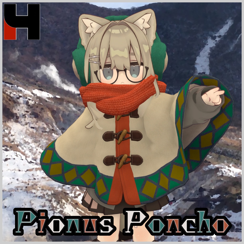 🐱2/28までセール中🦉【キプフェル / Noix対応】Pionus Poncho【VRChat想定衣装】
