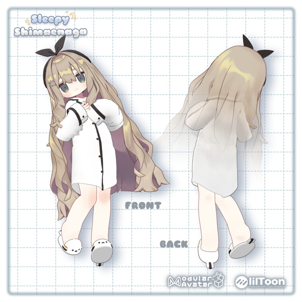 🐱9/6 (日)までセール中🥐【キプフェル / コロネ / Noix対応】Sleepy Shimaenaga【VRChat想定衣装】