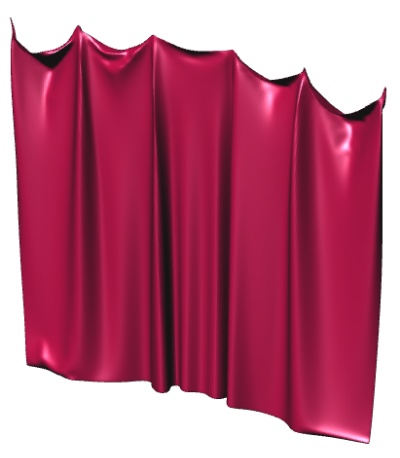 【暗幕・カーテン3D 8種】吊るされた布セット