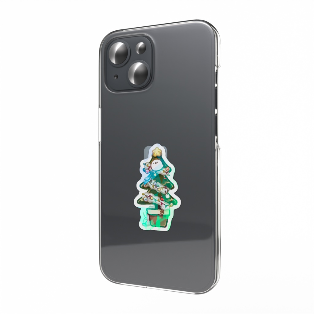 【12/25まで】ちゅんこ豆(クリスマスツリー) ホログラムスマホステッカー