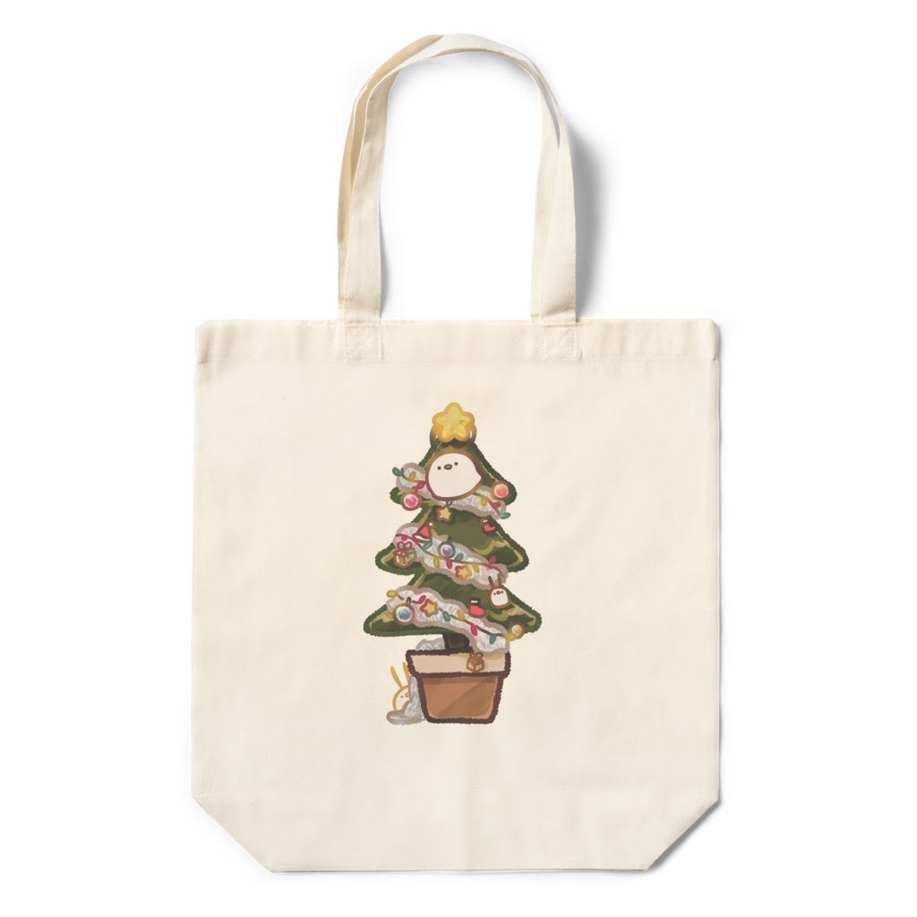 【12/25まで】ちゅんこ豆(クリスマスツリー) エコバッグ