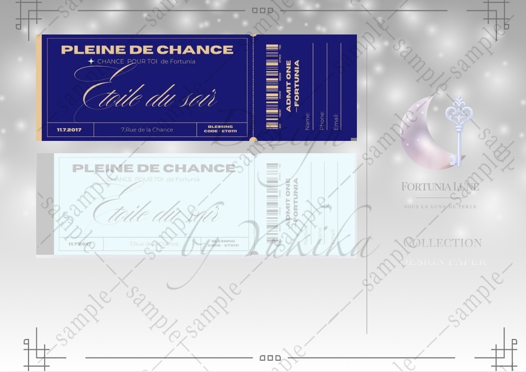 Fortunia Ticket Collection 幻想的 チケット素材 8枚セット