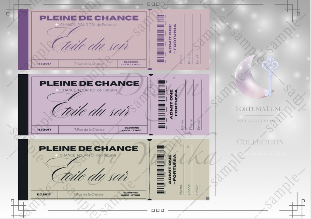 Fortunia Ticket Collection 幻想的 チケット素材 8枚セット