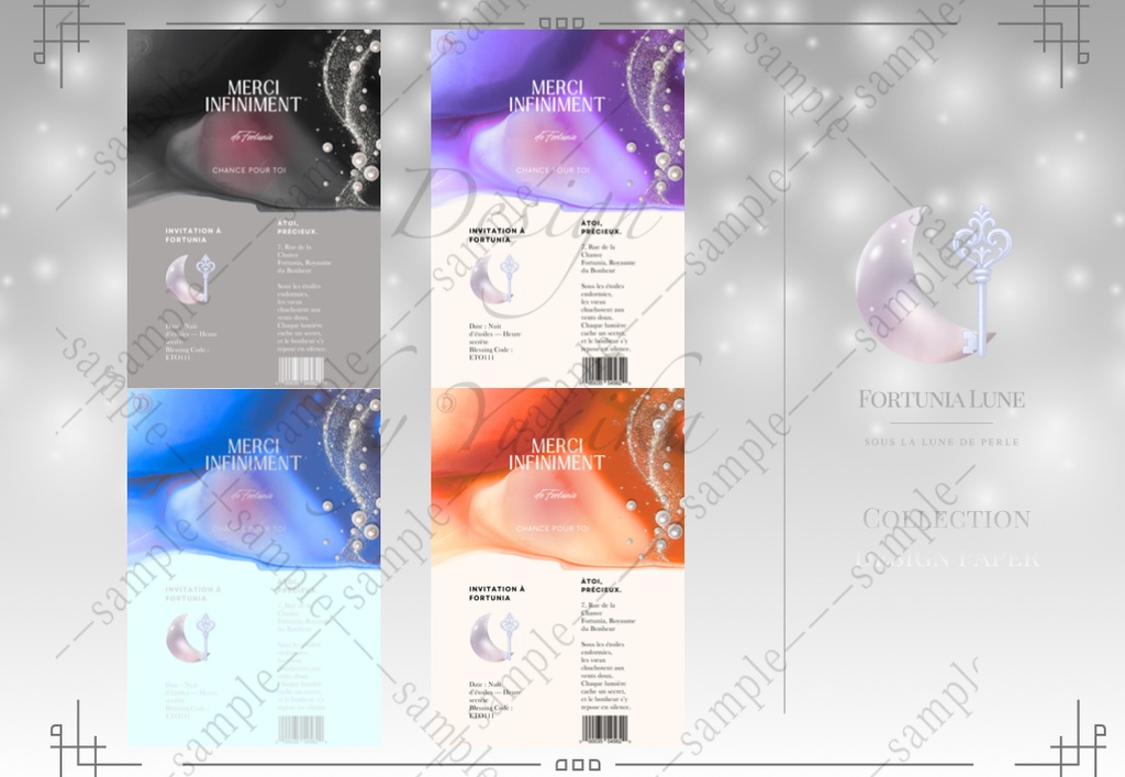 Fortunia Collection merci card 素材デザイン