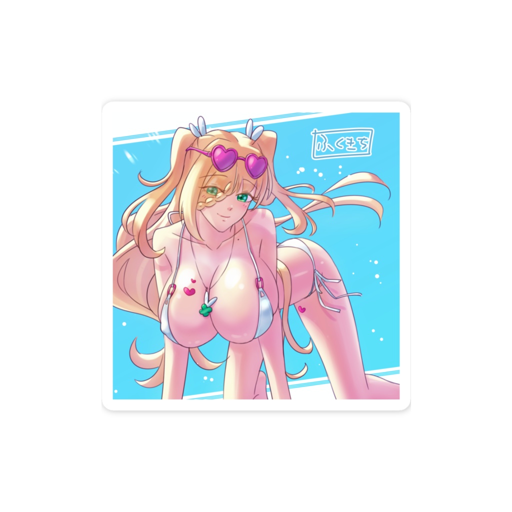 水着ギャルにゃる♀ スマホステッカー