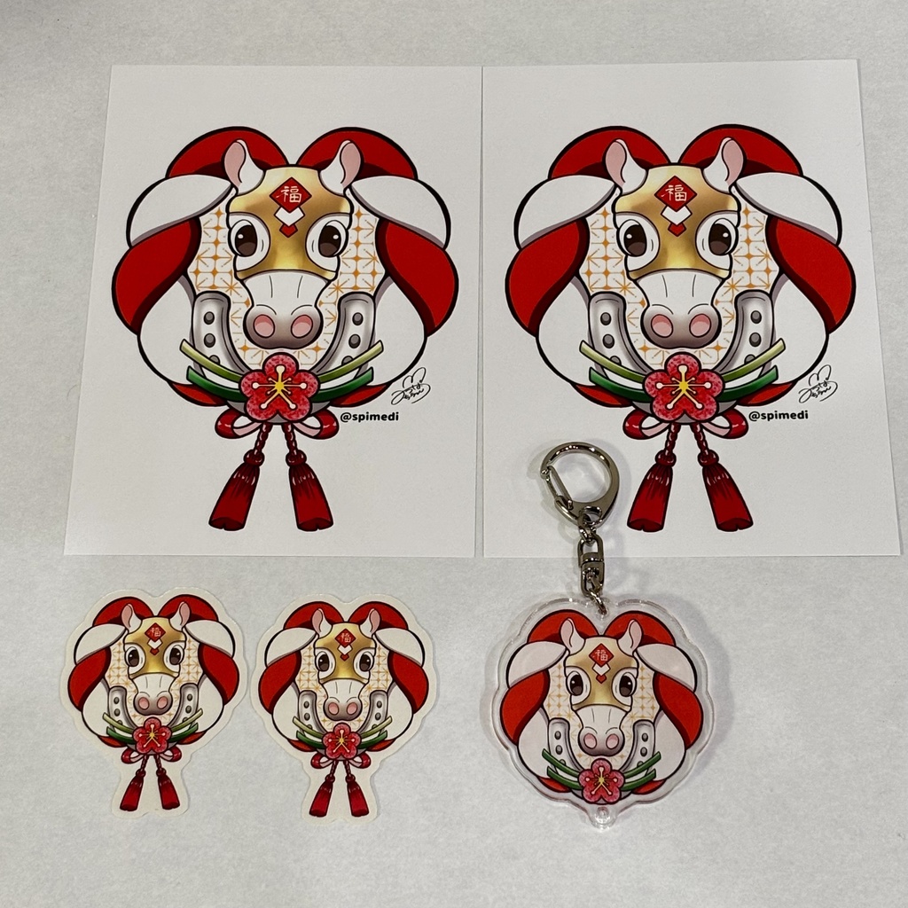 紅白馬のアクキーセット