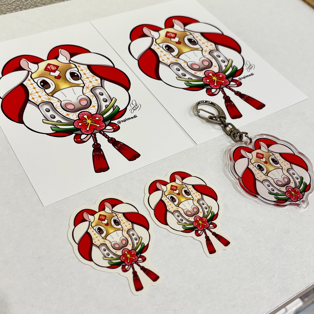 紅白馬のアクキーセット