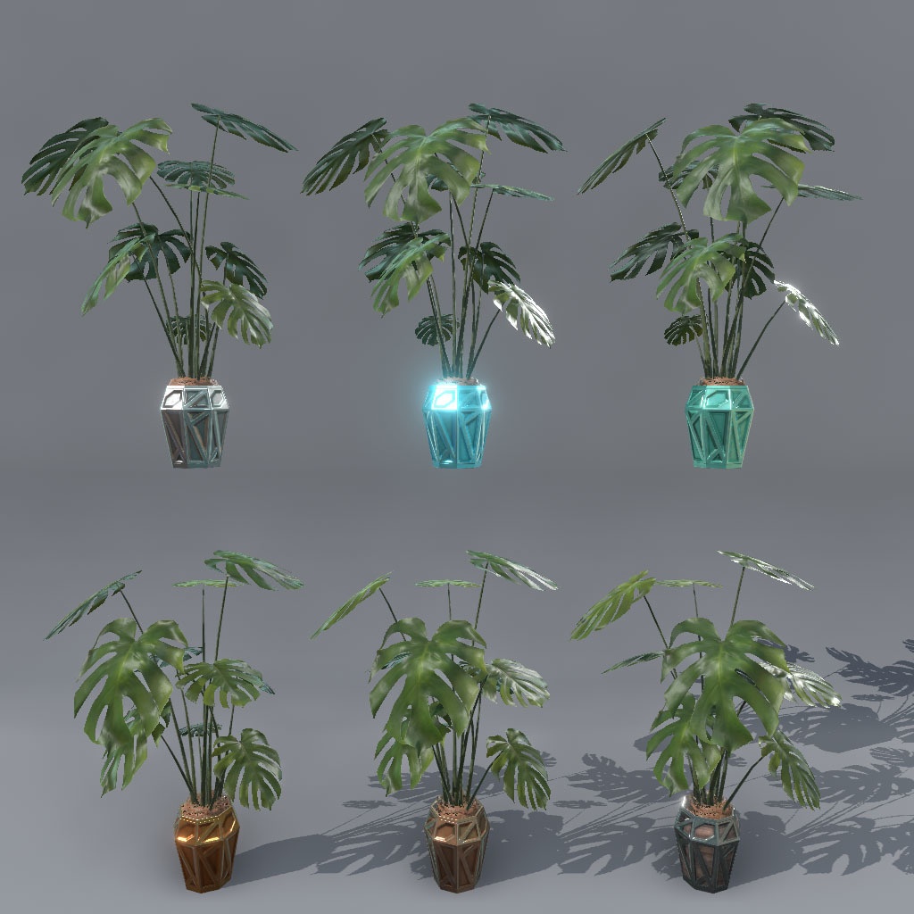 【VRChat想定】サイバー観葉植物(108点)