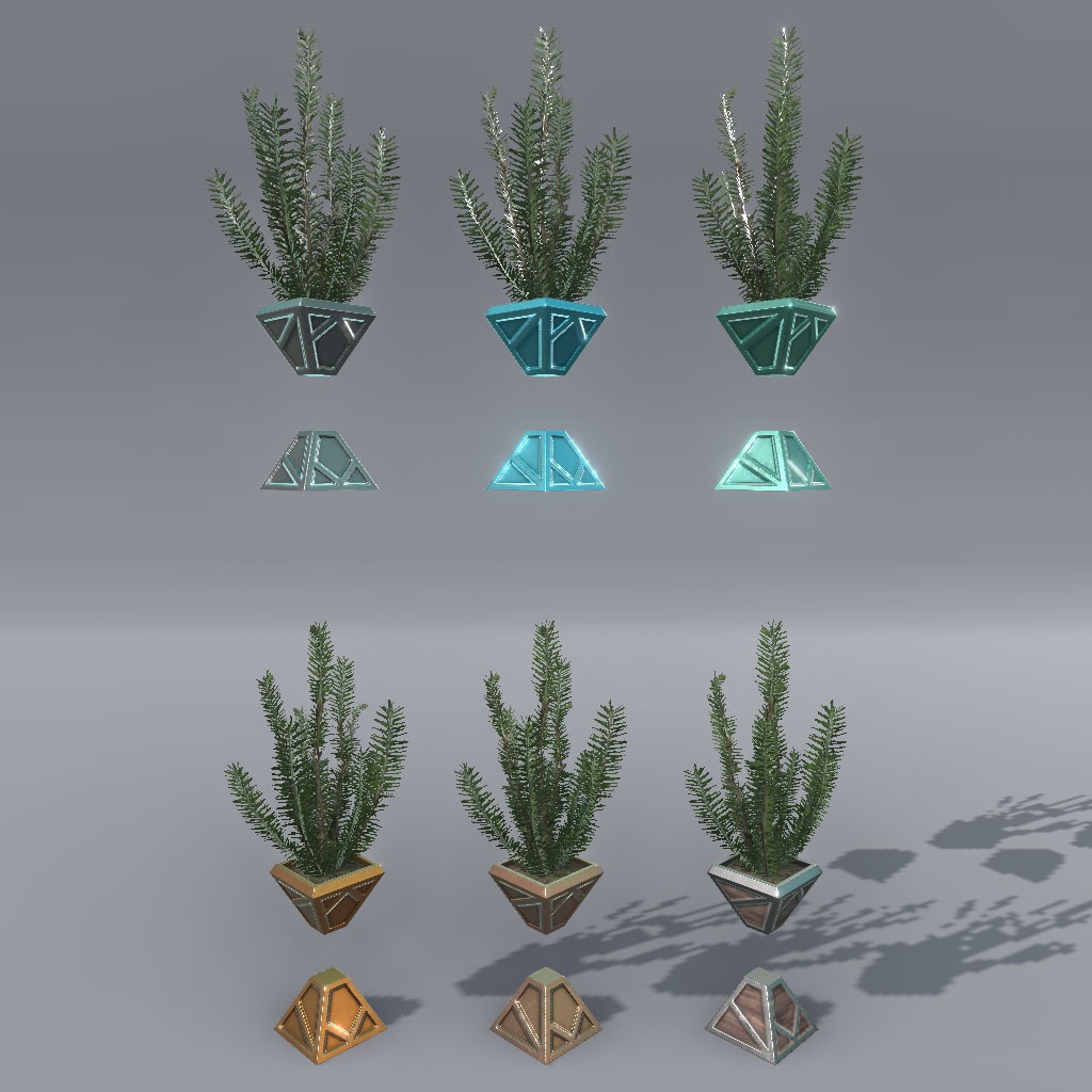 【VRChat想定】サイバー観葉植物(108点)