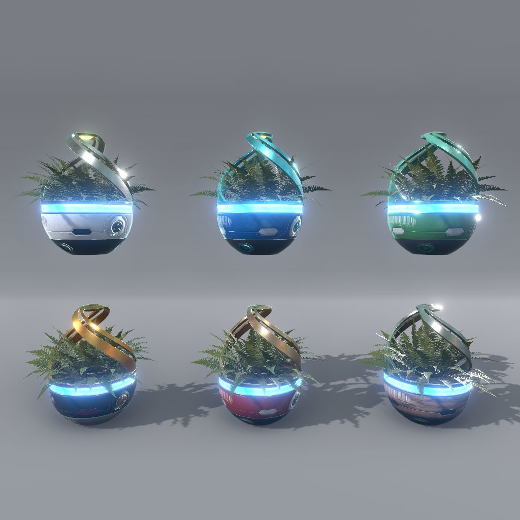 【VRChat想定】サイバー観葉植物(108点)