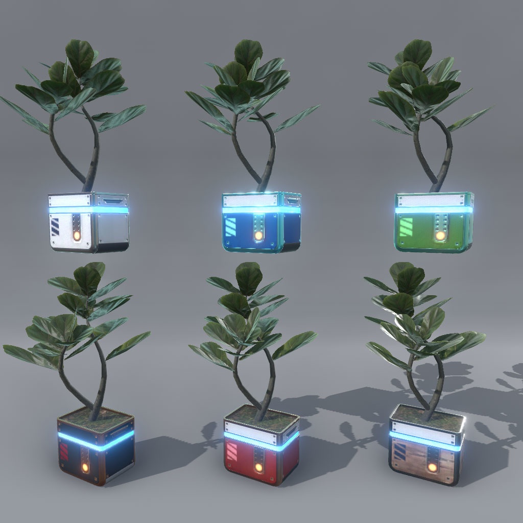 【VRChat想定】サイバー観葉植物(108点)