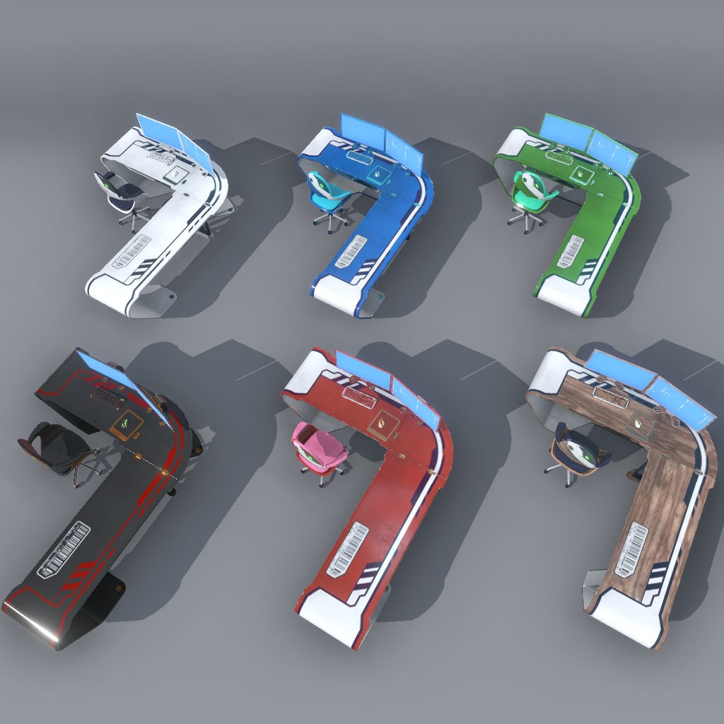 【VRChat想定】サイバーデスク&サイバーガジェット(42点&84点)