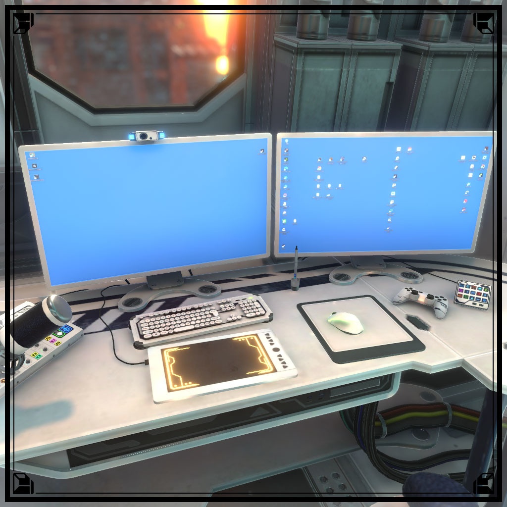 【VRChat想定】サイバーデスク&サイバーガジェット(42点&84点)