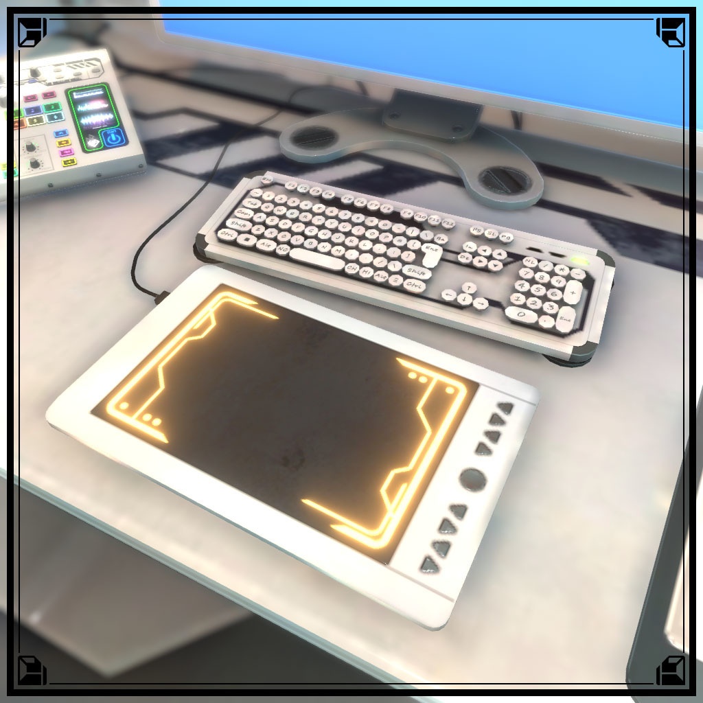 【VRChat想定】サイバーデスク&サイバーガジェット(42点&84点)