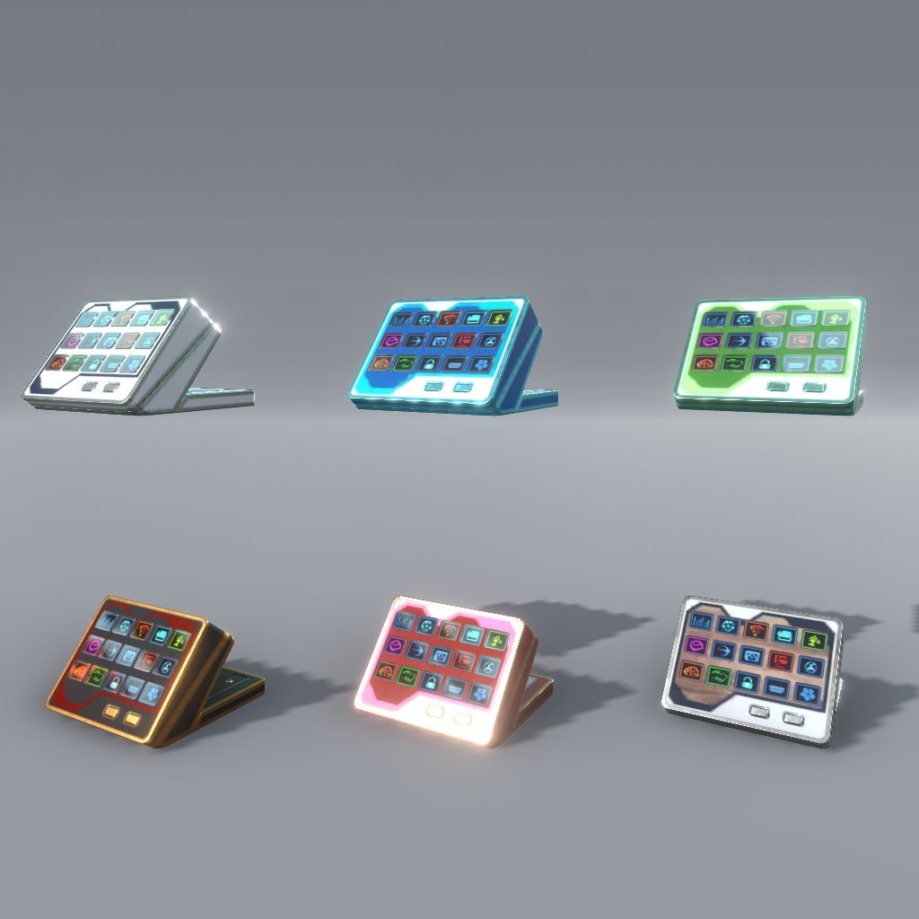 【VRChat想定】サイバーデスク&サイバーガジェット(42点&84点)