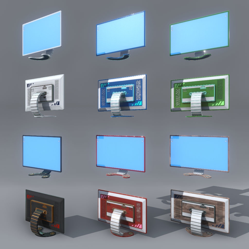 【VRChat想定】サイバーデスク&サイバーガジェット(42点&84点)