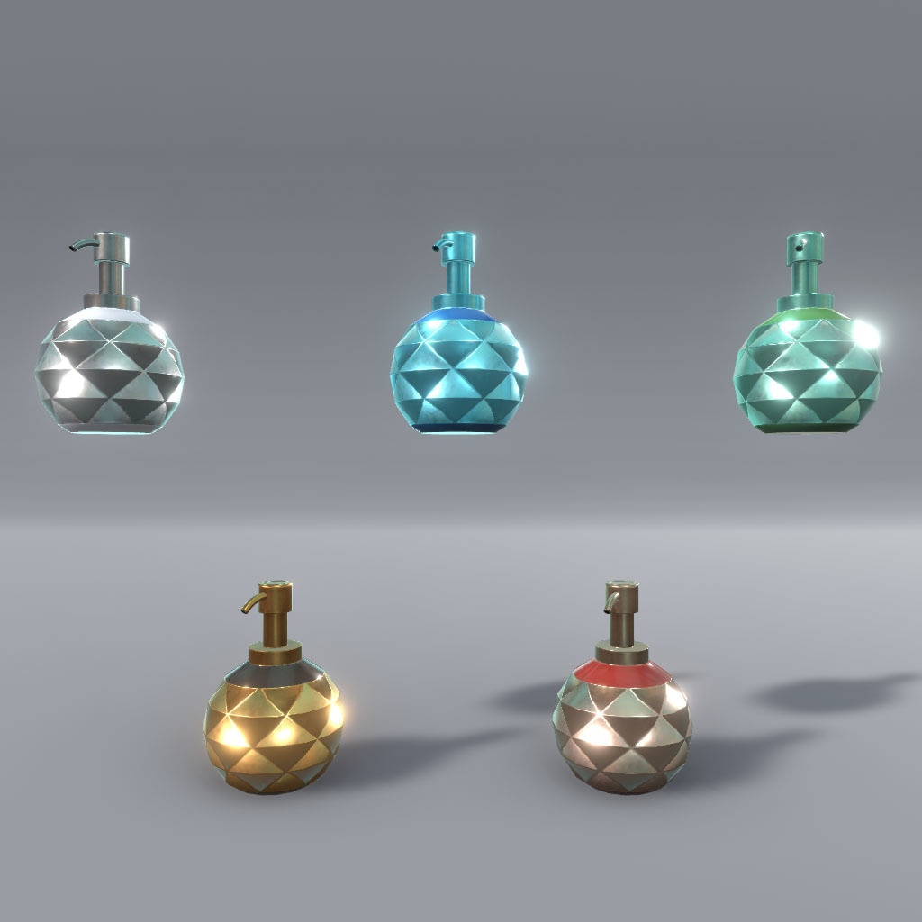 【VRChat想定】サイバー洗面台&サイバーバスアメニティ(24点&95点)